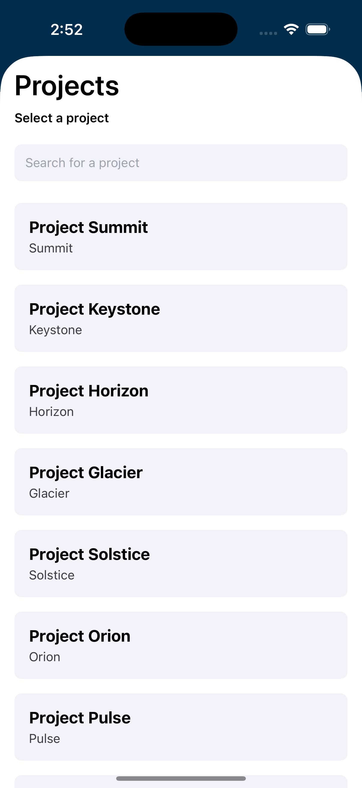 Bridge application screen